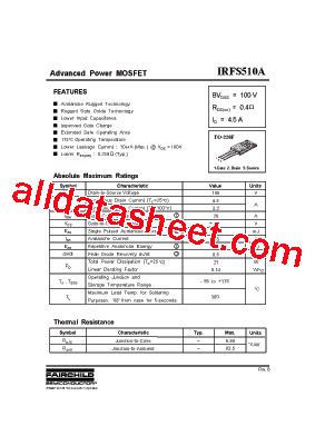 IRFS510A型号图片
