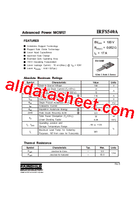 IRFS540A型号图片