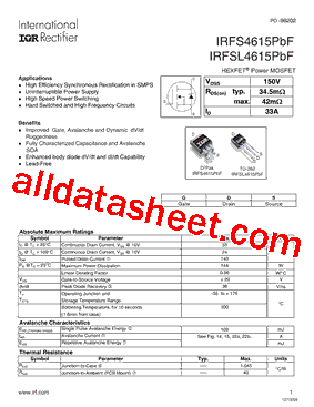 IRFSL4615PBF型号图片