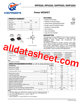 IRFU220PBF型号图片