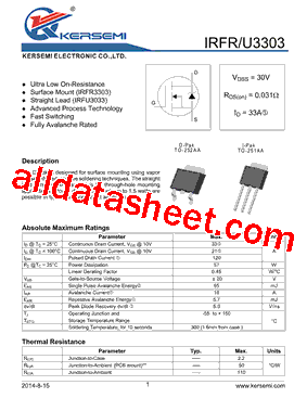 IRFU3303PBF型号图片
