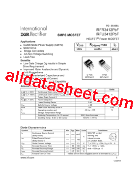 IRFU3412PBF型号图片