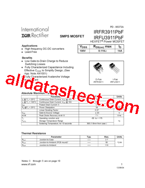 IRFU3911PBF型号图片