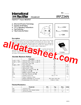 IRFZ34NSPBF型号图片