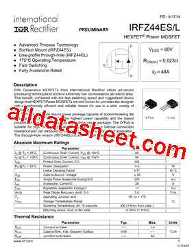 IRFZ44ESL型号图片