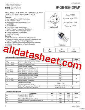 IRGB4064DPBF_15型号图片