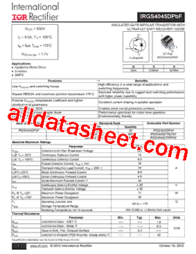 IRGS4045DTRRPbF型号图片