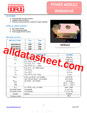 IRKE60012E型号图片