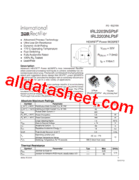 IRL2203NSTRLPBF型号图片