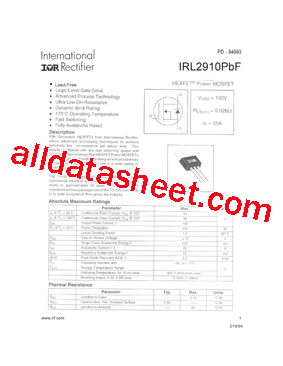 IRL2910PBF型号图片