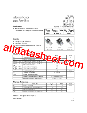 IRL8113PBF型号图片