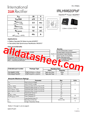 IRLHM620PBF型号图片