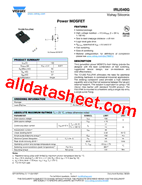 IRLI540GPBF型号图片