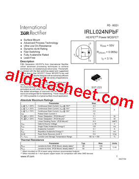 IRLL024NPBF型号图片