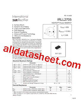 IRLL2705TRPBF型号图片