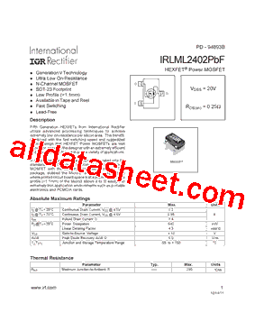 IRLML2402TRPBF型号图片