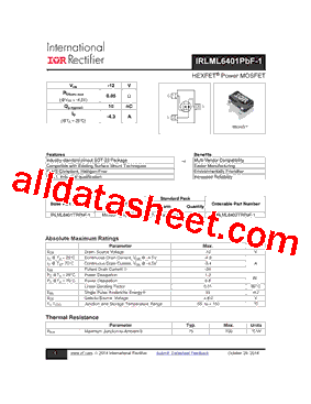 IRLML6401PBF-1型号图片