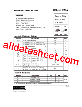 IRLRU220A型号图片