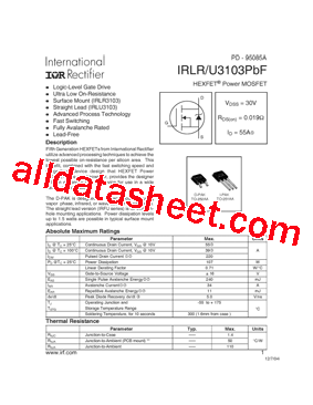 IRLRU3103PBF型号图片