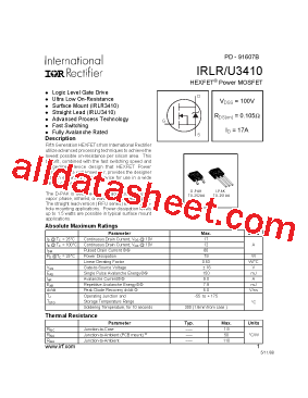 IRLRU3410型号图片