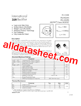 IRLU024NPBF型号图片