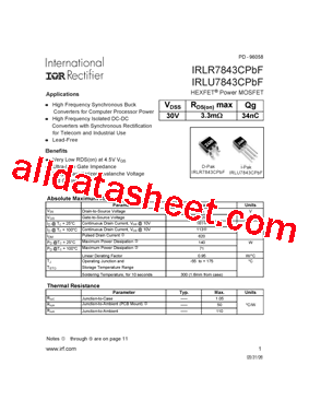 IRLU7843CPBF型号图片