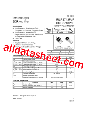 IRLU8743PBF型号图片