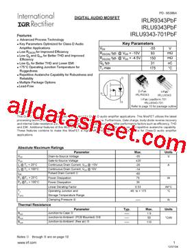 IRLU9343PBF型号图片