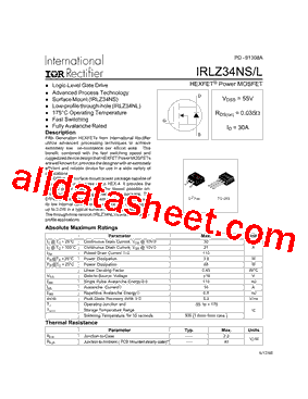 IRLZ34NSL型号图片