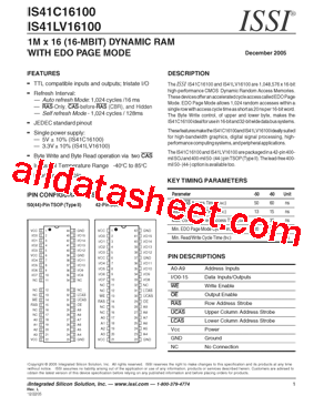 IS41C16100-60K型号图片