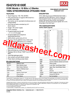 IS42VS16100E-10TLI型号图片