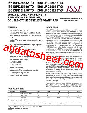 IS61LPD25636T/D型号图片