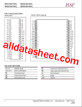 IS62C6416AL-35T型号图片