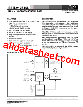 IS62LV12816L-100B型号图片