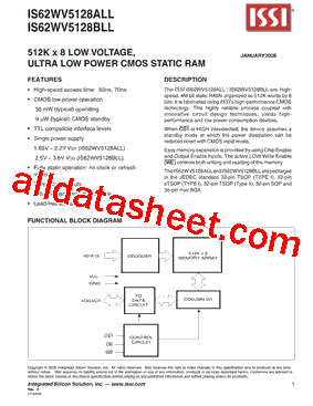 IS62WV5128BLL-55TLI型号图片