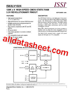 IS63LV1024-12J型号图片