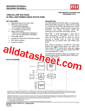 IS65WV12816EBLL型号图片