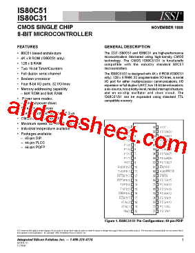 IS80C51-40PQI型号图片