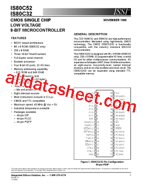 IS80C52-40PQ型号图片