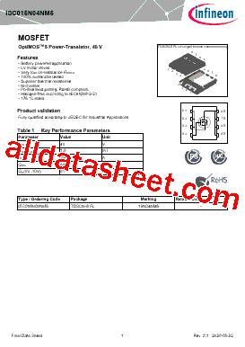 ISC015N04NM5型号图片