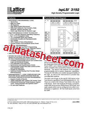 ISPLSI3192-100LB272I型号图片