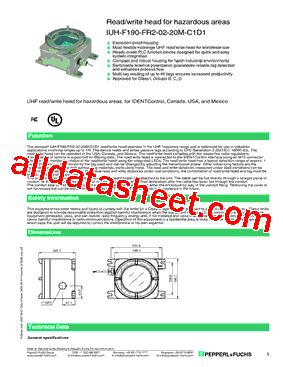 IUH-F190-FR2-02-20M-C1D1型号图片