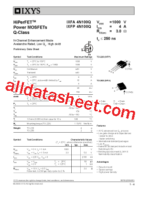 IXFA4N100Q型号图片