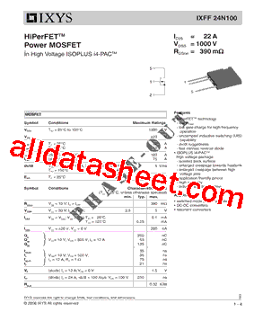 IXFF24N100_06型号图片