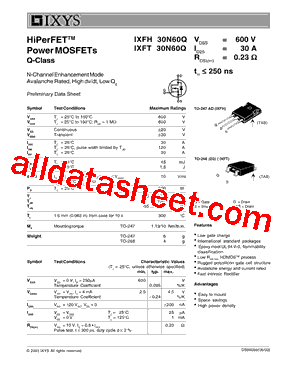IXFH30N60Q型号图片