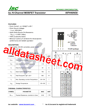 IXFH40N30型号图片