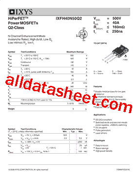 IXFH40N50Q2_08型号图片