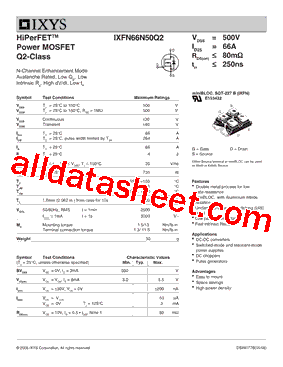 IXFN66N50Q2型号图片