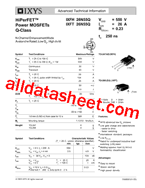 IXFT26N55Q型号图片