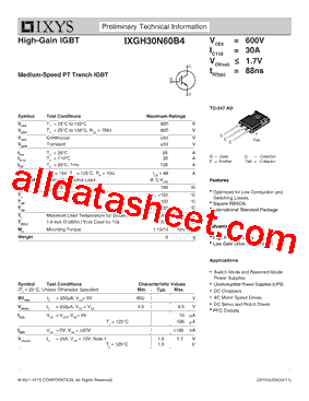 IXGH30N60B4型号图片